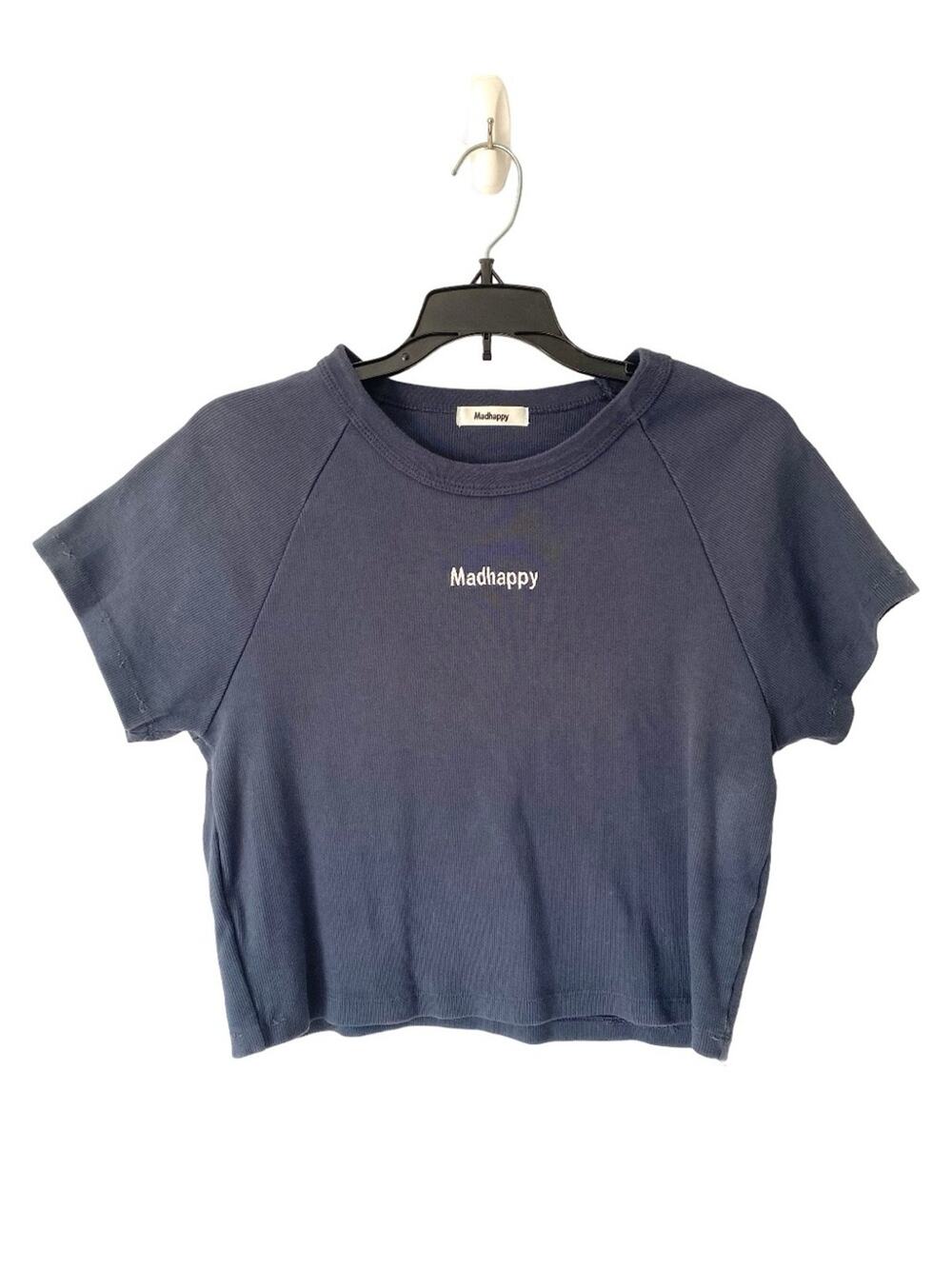 Madhappy Dark Gray Baby Ribbed Crop T-shirt size XL